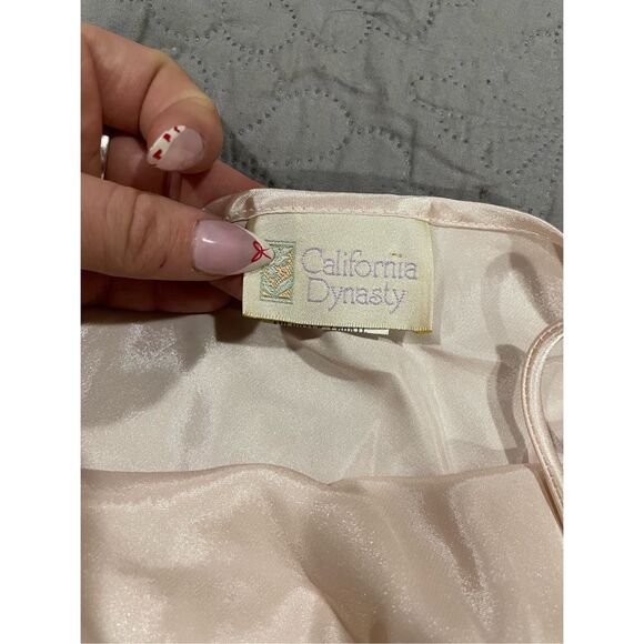 California Dynasty Baby Pink Vintage Night Gown Large Silky Polyester - Picture 5 of 6
